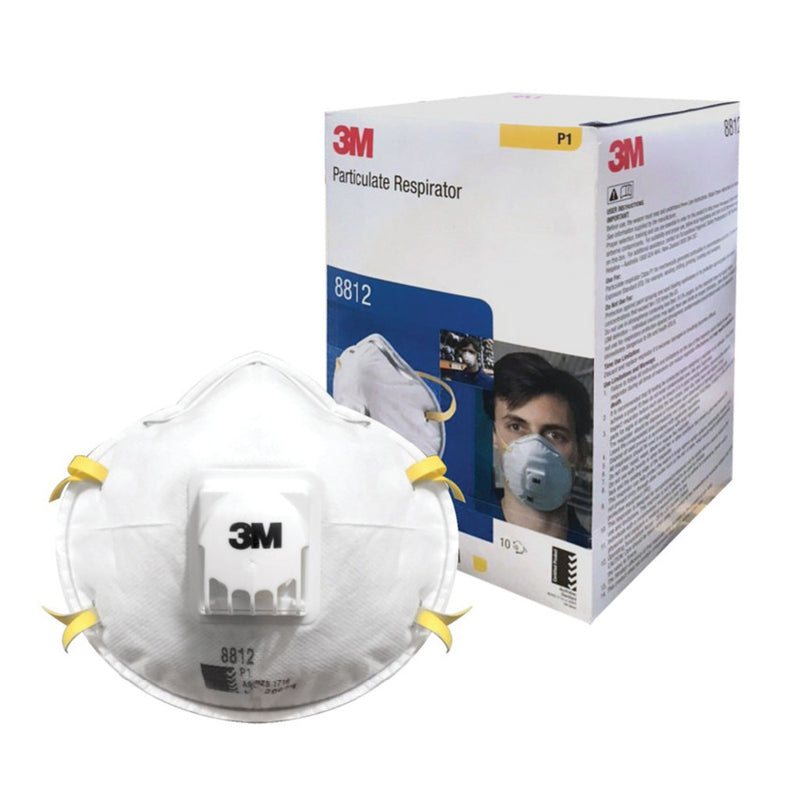 3M Cupped Particulate Respirator 8812, P1, valved-Classic, Medium-10-Box